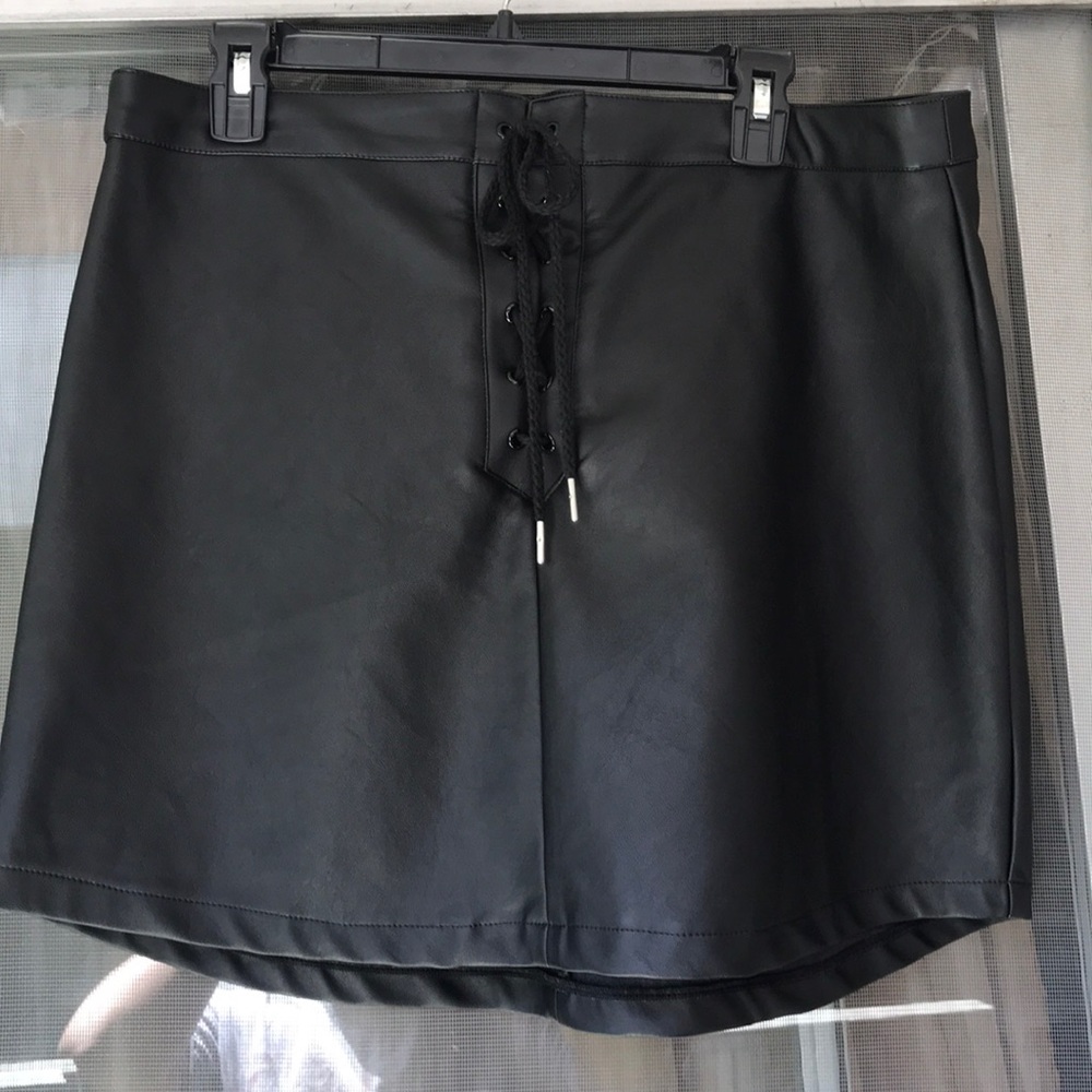 Faux leather skirt